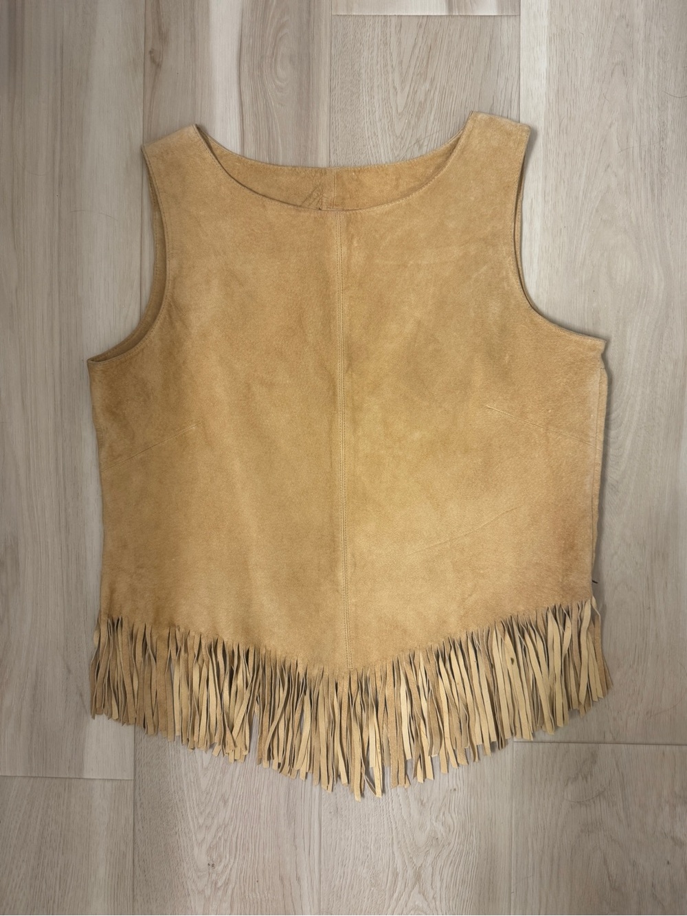 VTG 90s Telluride Clothing Co. Suede Fringe Vest Top Sz 10 Western Boho Festival - Picture 2 of 12